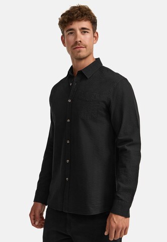 INDICODE JEANS Regular fit Button Up Shirt 'Caix' in Black