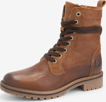 Travelin Lace-Up Boots 'Kvinlog ' in Brown: front