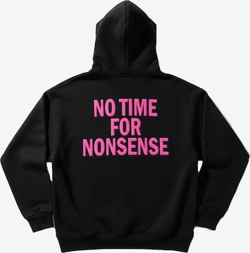 Kleidermafia Collegepaita 'Oversize “No Time for Nonsense” Hoodie - Black' värissä musta: etupuoli