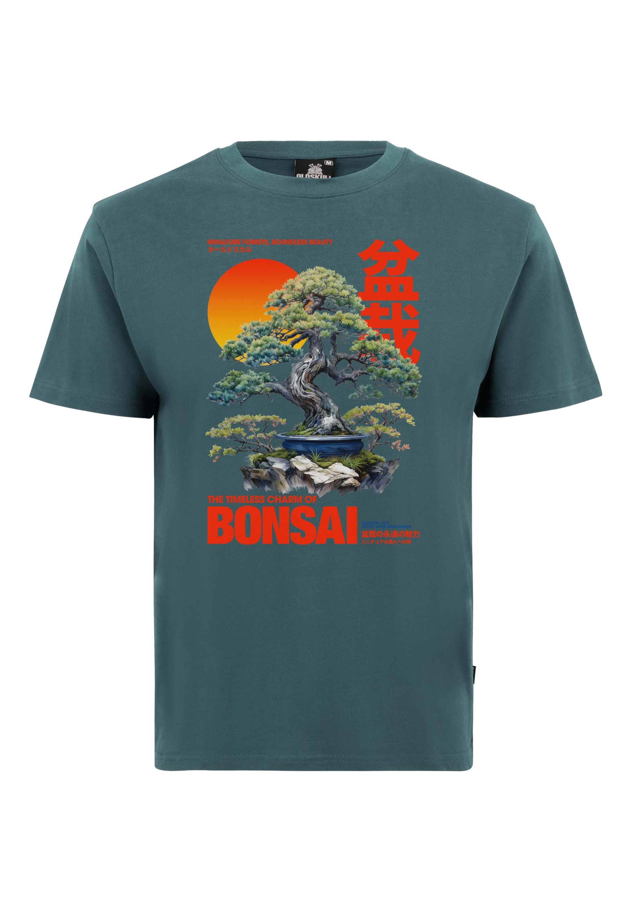 Oldskull Shirt 'ASIAN BONSAI' in Blauw: voorkant