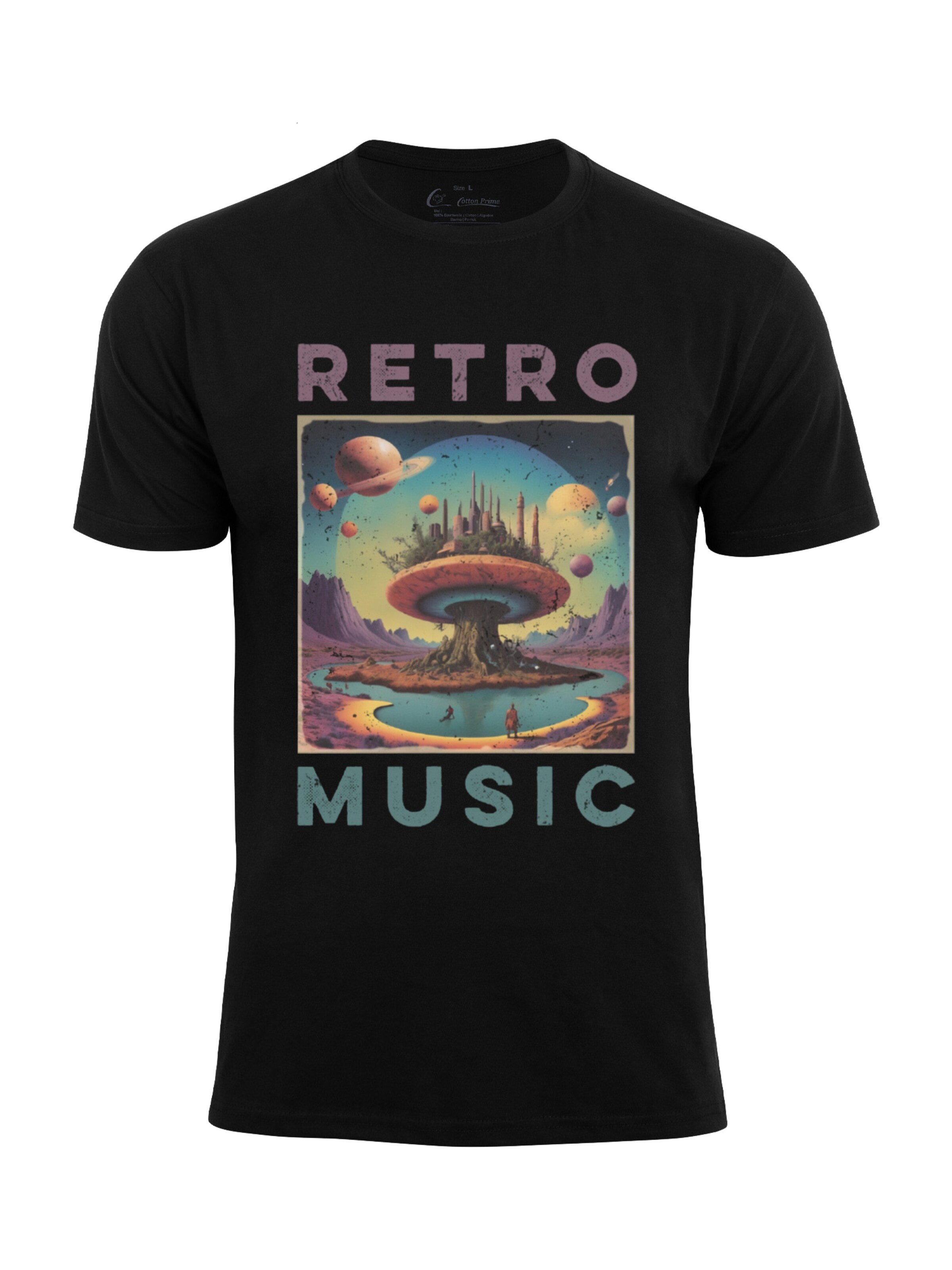 Cotton Prime - Camisa 'Retro Music' em preto: frente
