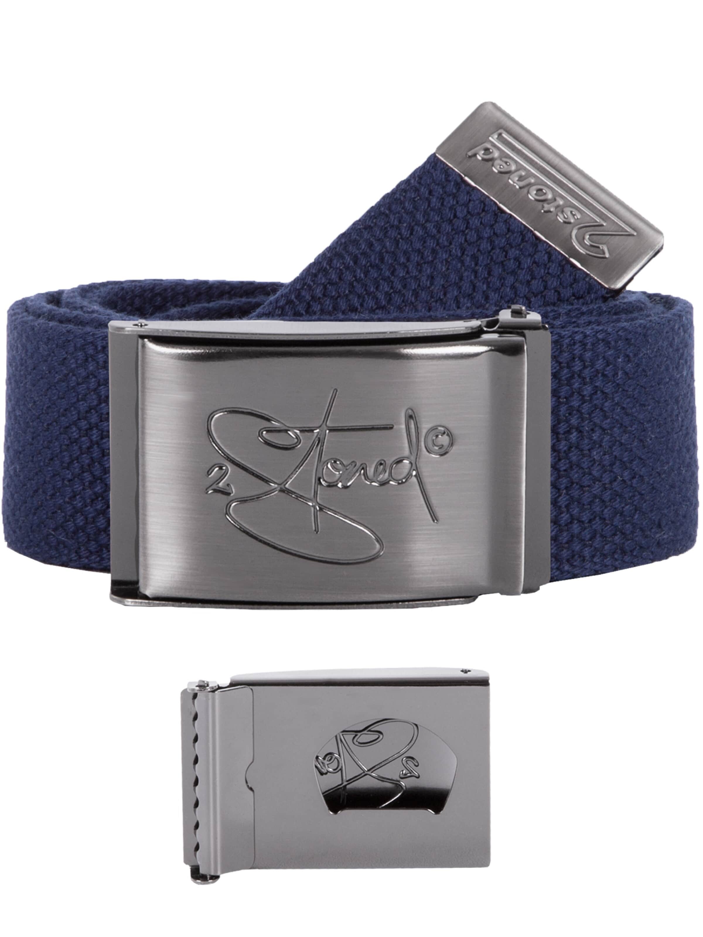 2Stoned Belt 'Classic Matt Bottle-Opener' in Blue: front