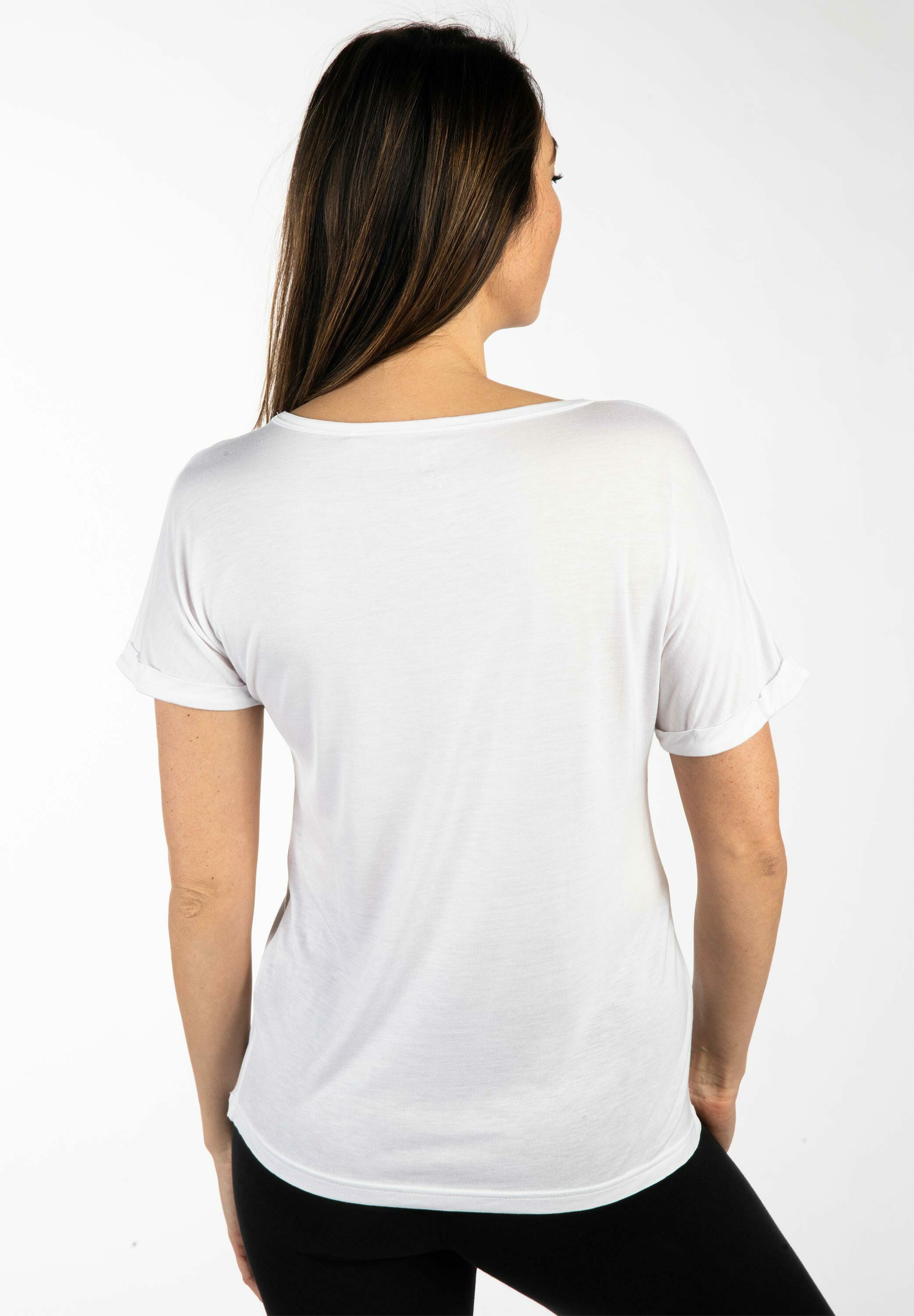 ViertelMond T-Shirt Tora in Weiß 