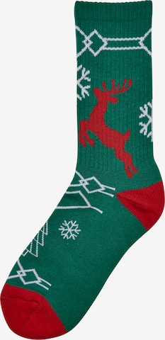 Urban Classics Socks 'Fancy X-Mas' in Green