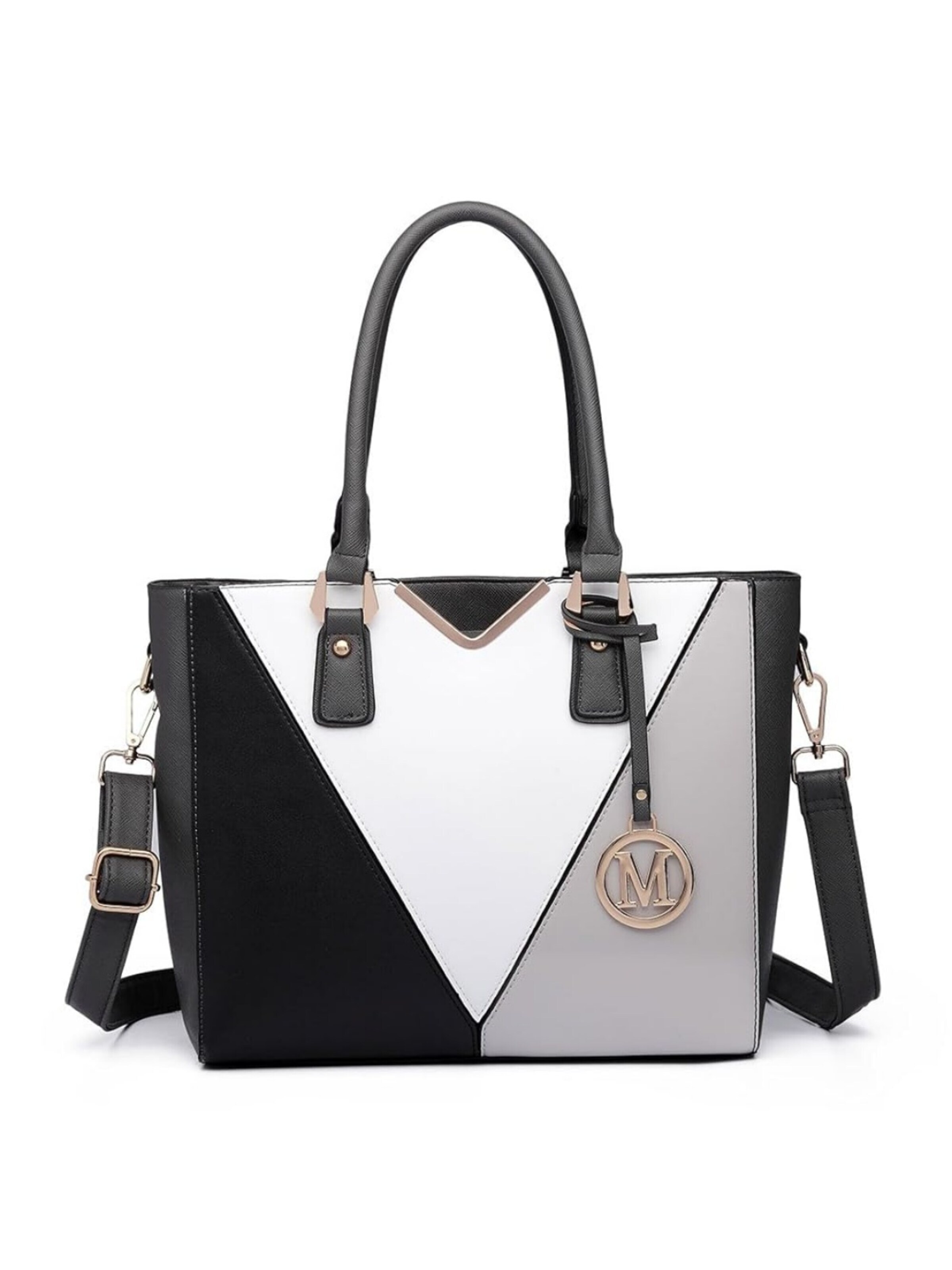 Miss Lulu Shoulder Bag in Grey: front