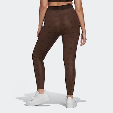 ADIDAS ORIGINALS Skinny Κολάν ' High Waist Allover Print' σε καφέ