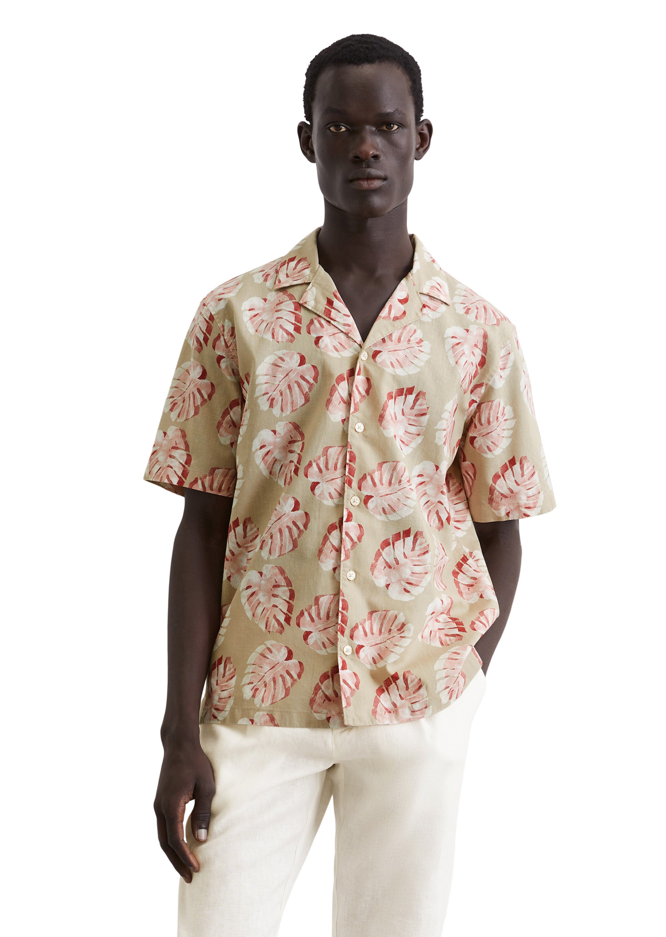 Marc O'Polo Regular fit Button Up Shirt in Beige: front