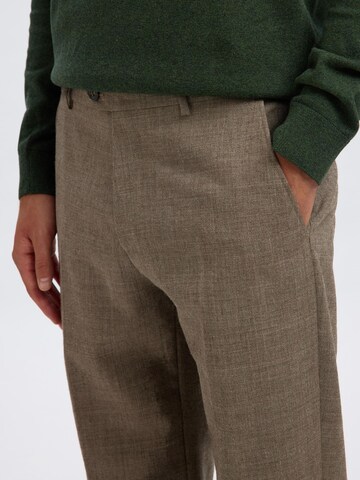 Regular Pantalon à plis SELECTED en marron
