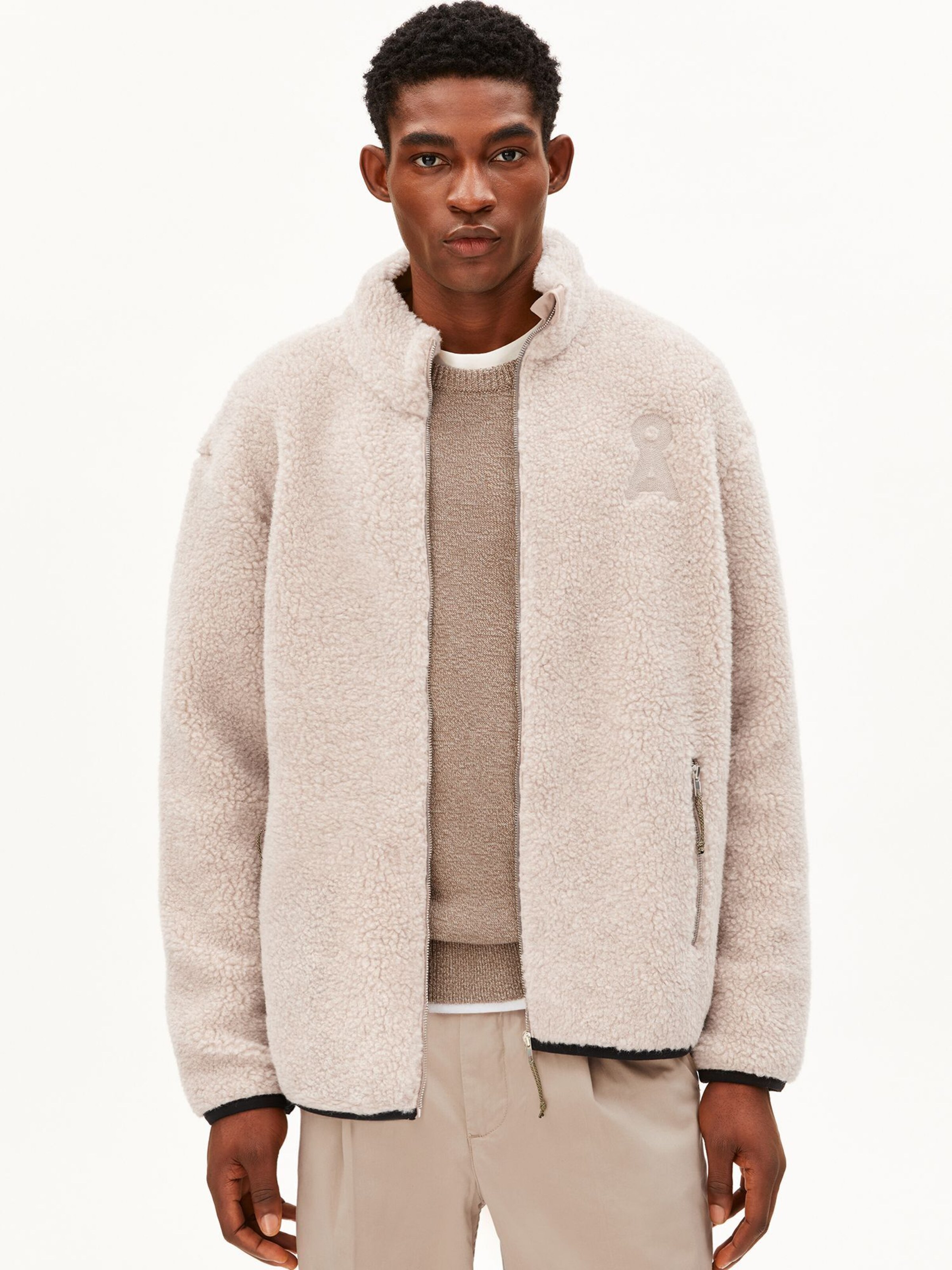 ARMEDANGELS Overshirt WOOL BLEND FLEECE in Beige: Vorderseite