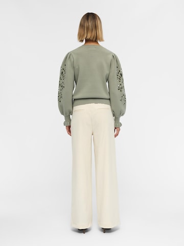 OBJECT Wide leg Pants 'Lisa' in Beige