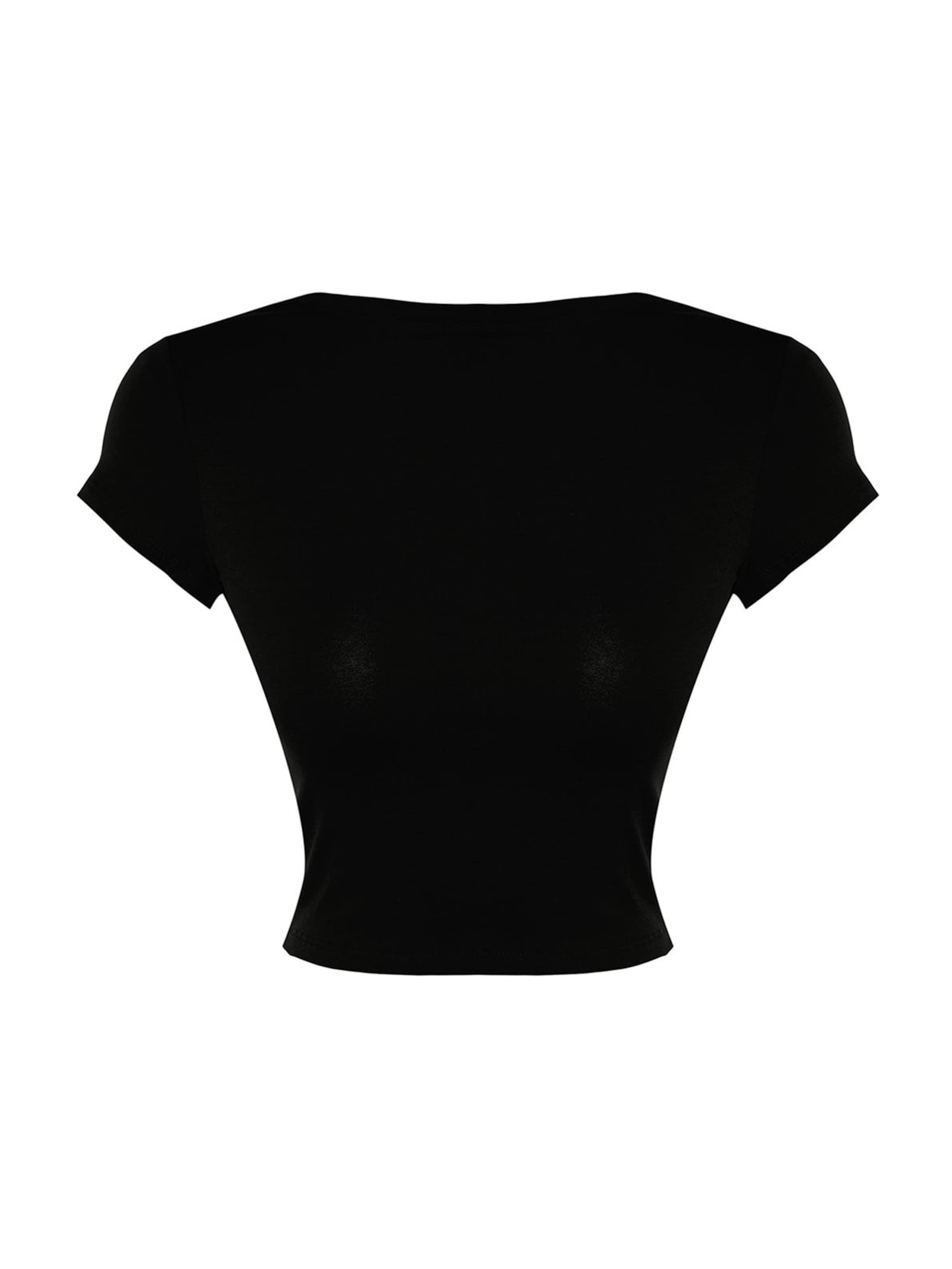 Tricou de la Trendyol pe negru: față