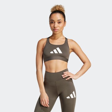 ADIDAS PERFORMANCE Bustier Sport-BH in Grün: Vorderseite