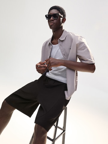 Bershka Bő szár Nadrág - fekete