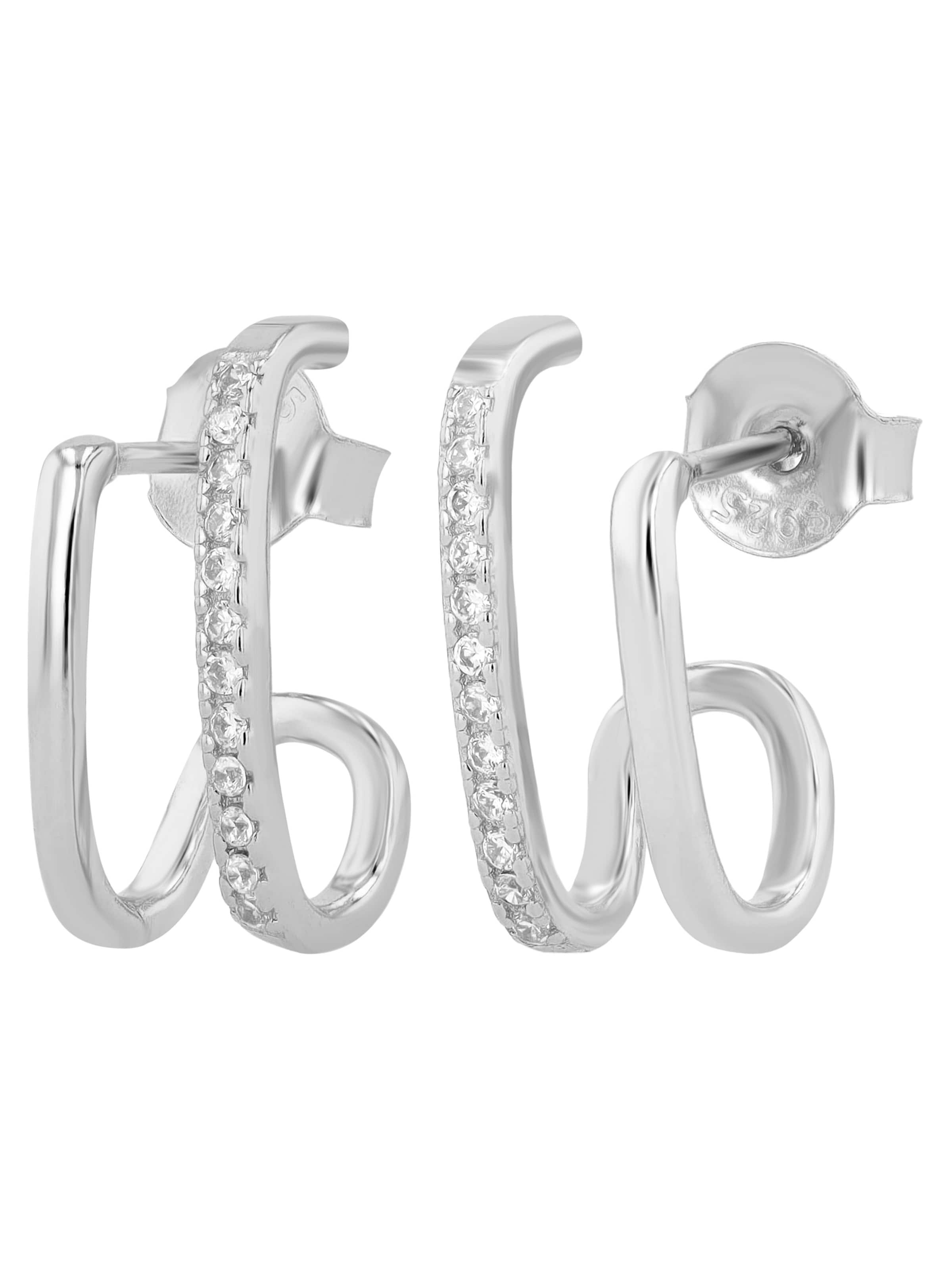 Akzent Earrings 'langlebig' in Silver: front