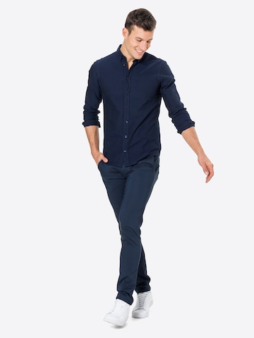 BLEND Regular fit Button Up Shirt 'NAIL' in Blue