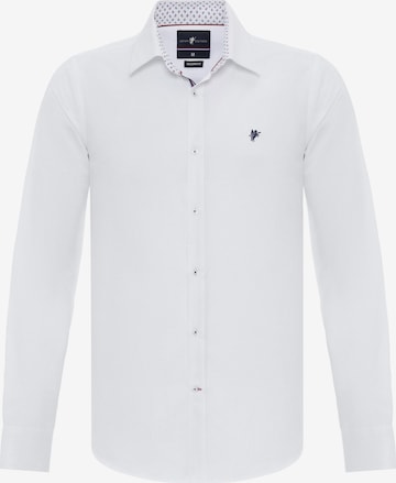 DENIM CULTURE Regular Fit Skjorte 'RUBEN' i hvit: forside