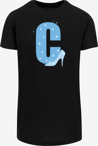 Maglietta 'Disney Alphabet C Is For Cinderella' di F4NT4STIC in nero: frontale