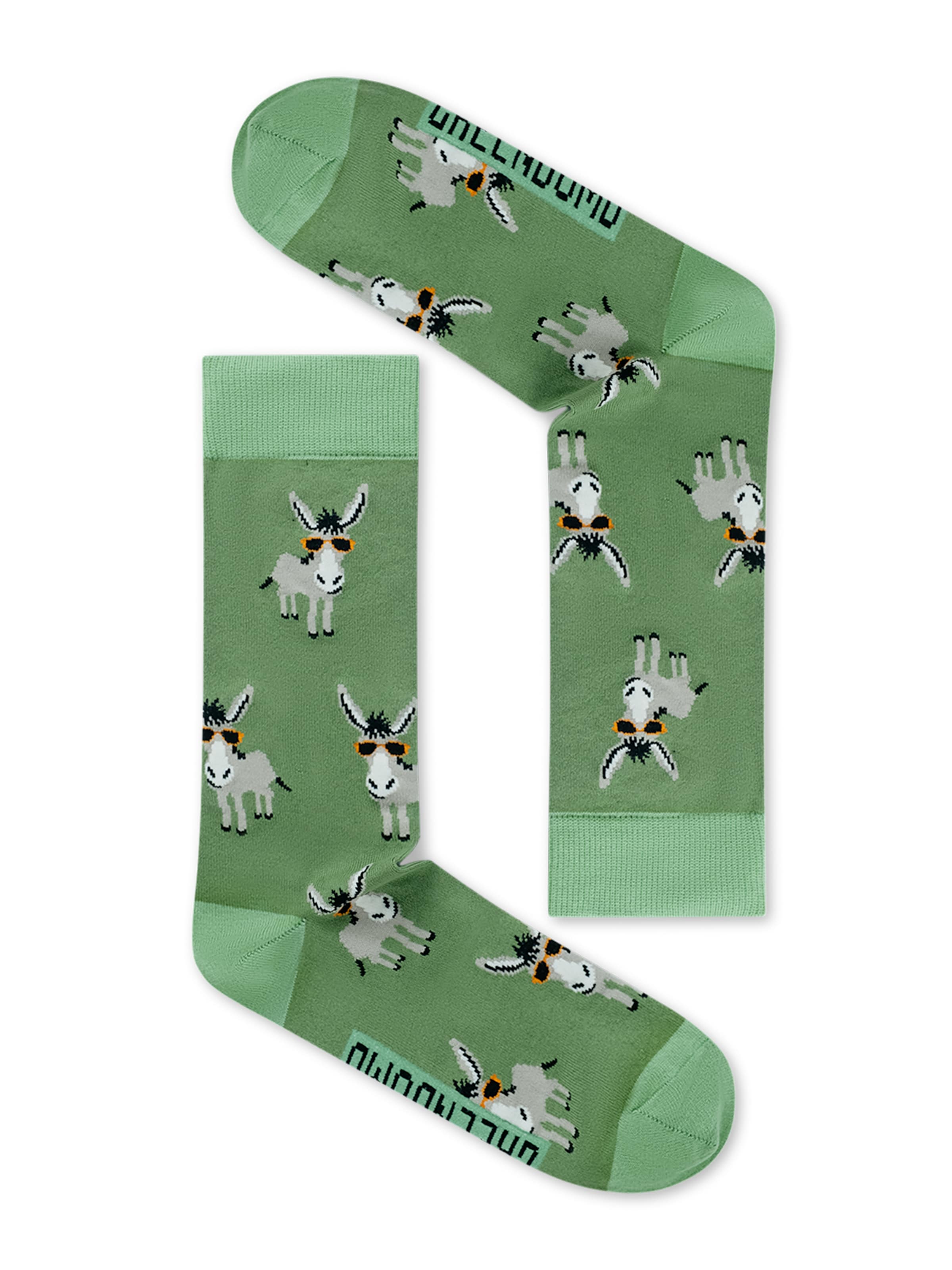 GREENBOMB Socken 'Funky Donkey' in Grün: Vorderseite