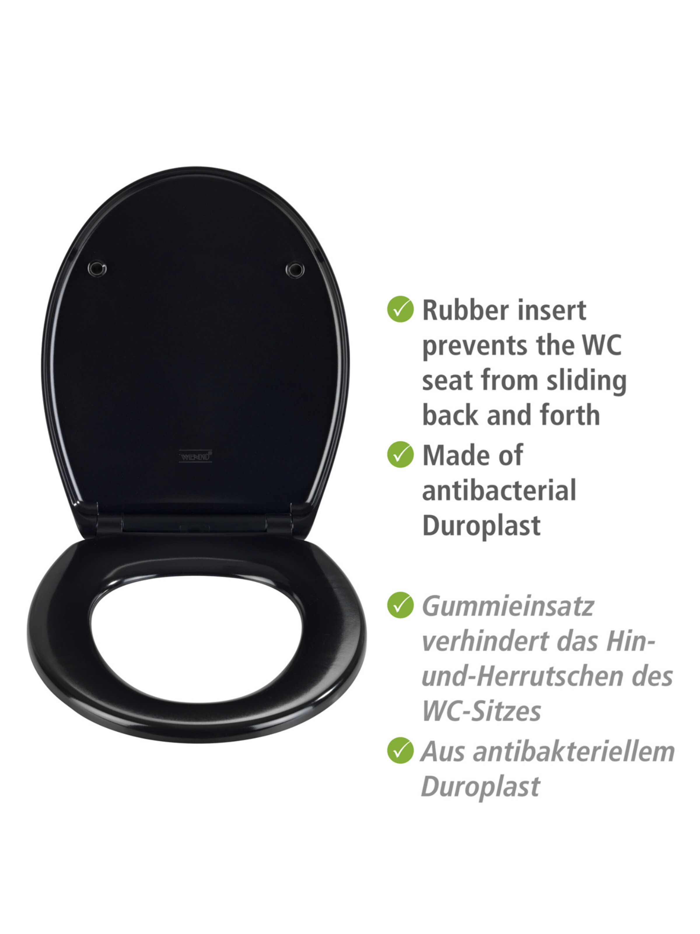 Wenko WC-Sitz in Schwarz