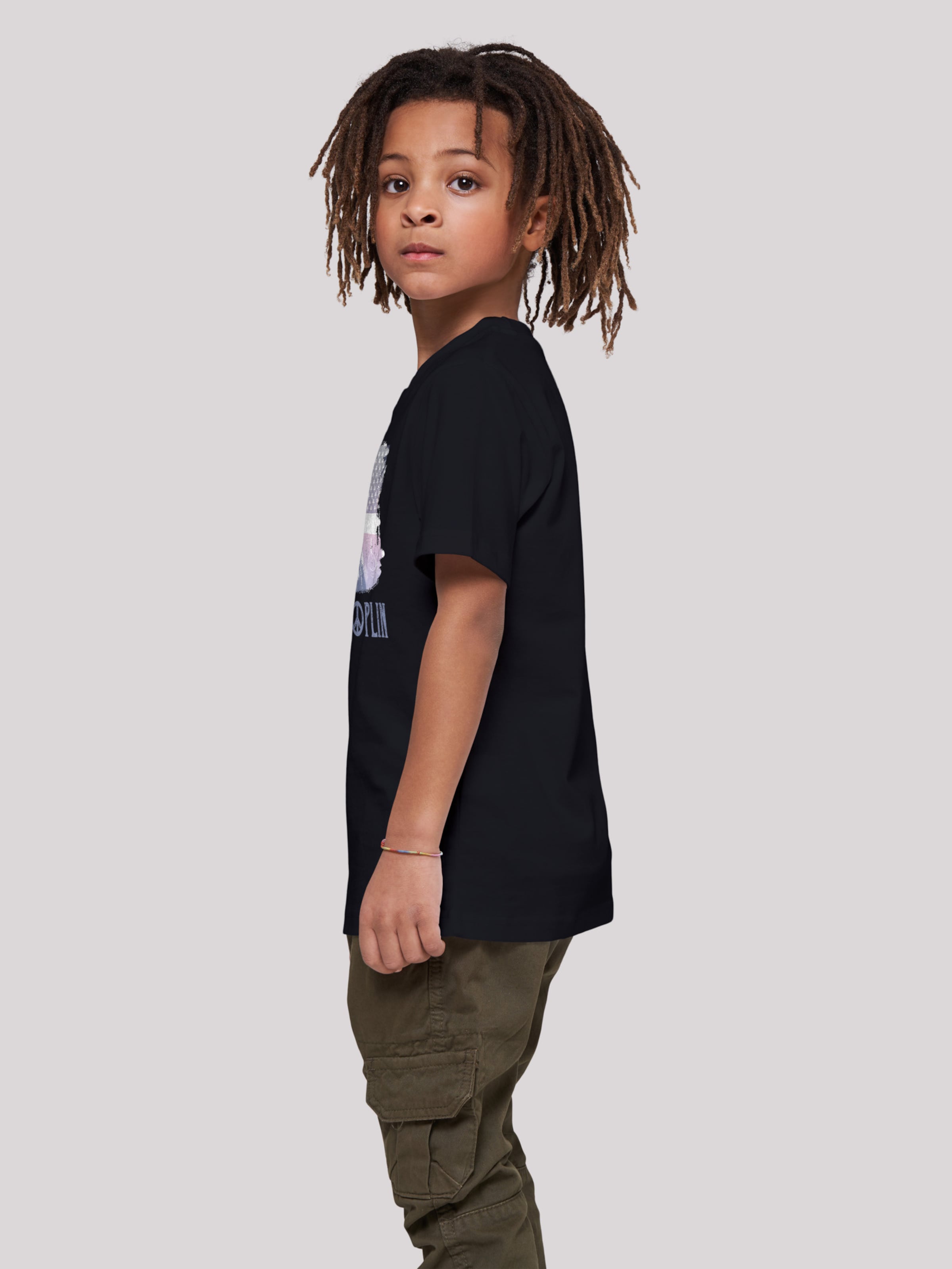 Kinder Kids (Gr. 92-140) F4NT4STIC Shirt 'Janis Joplin Stove Flag' in Schwarz - JE92597