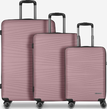 Franky Suitcase Set 'Dallas 3.0' in Pink: front