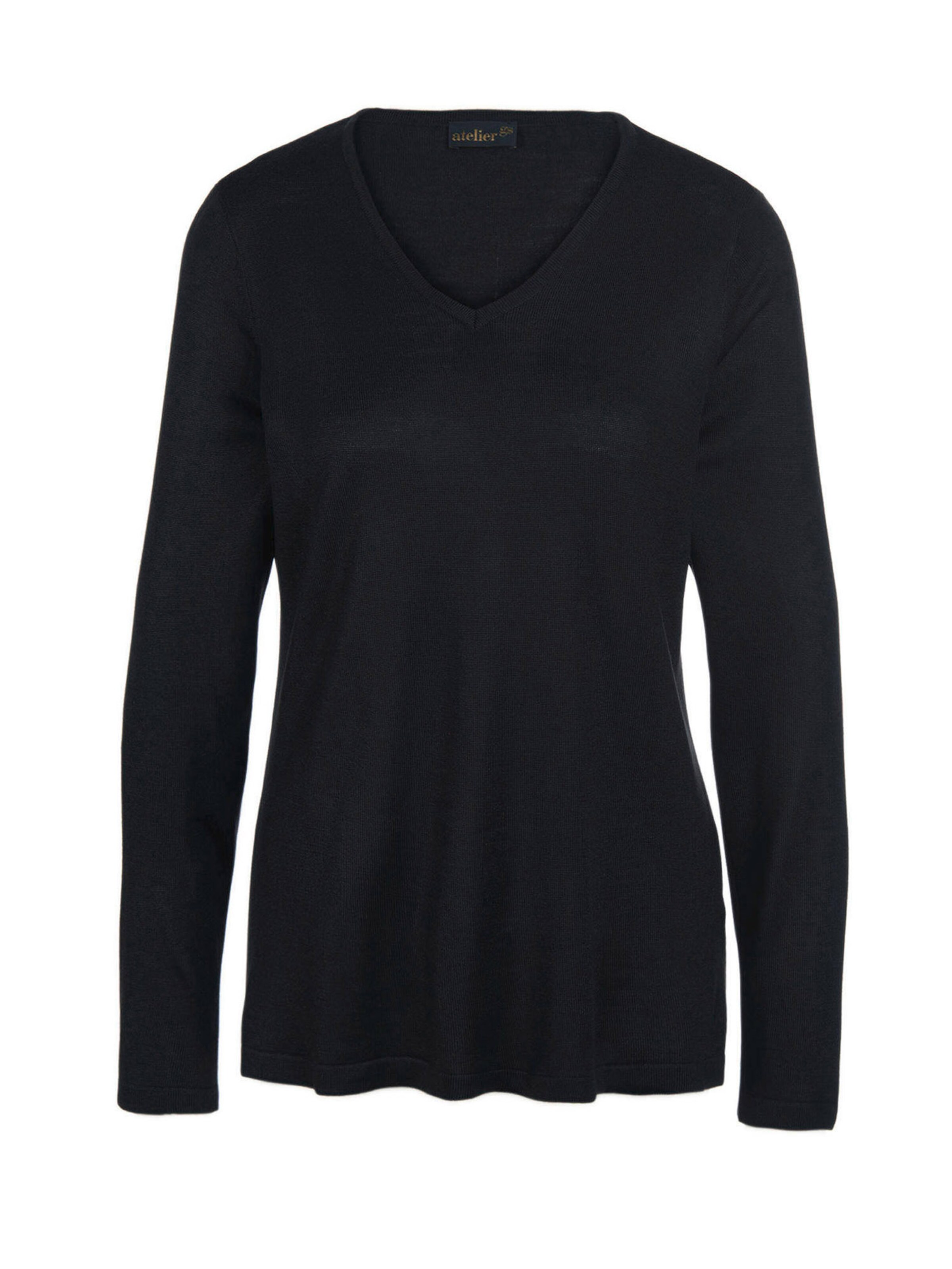 Goldner Pullover in Schwarz: Vorderseite