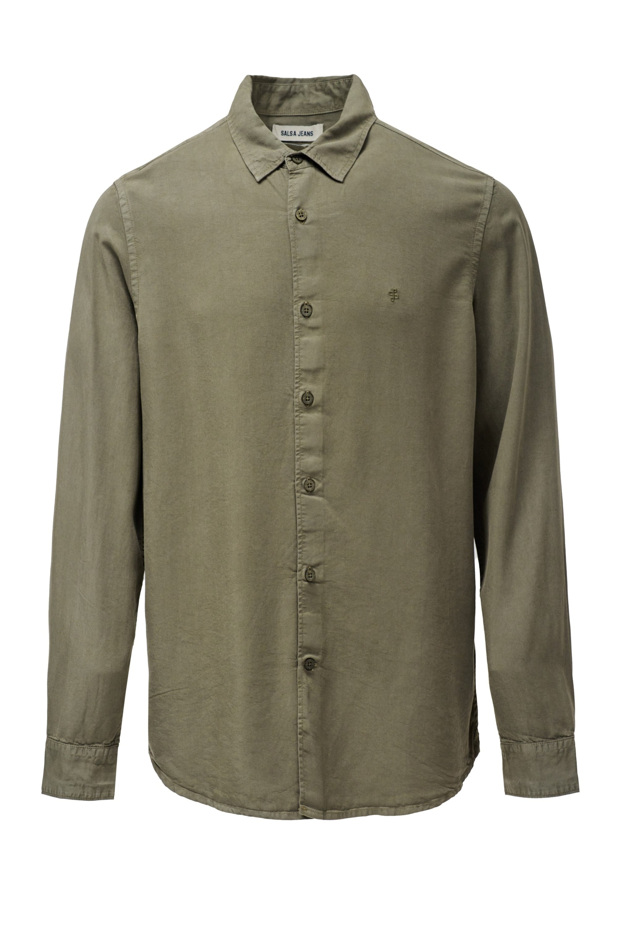 Salsa Jeans Button Up Shirt in Green: front