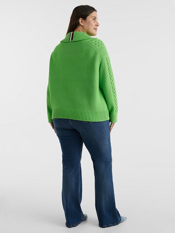 Tommy Hilfiger Curve Knit Cardigan in Green
