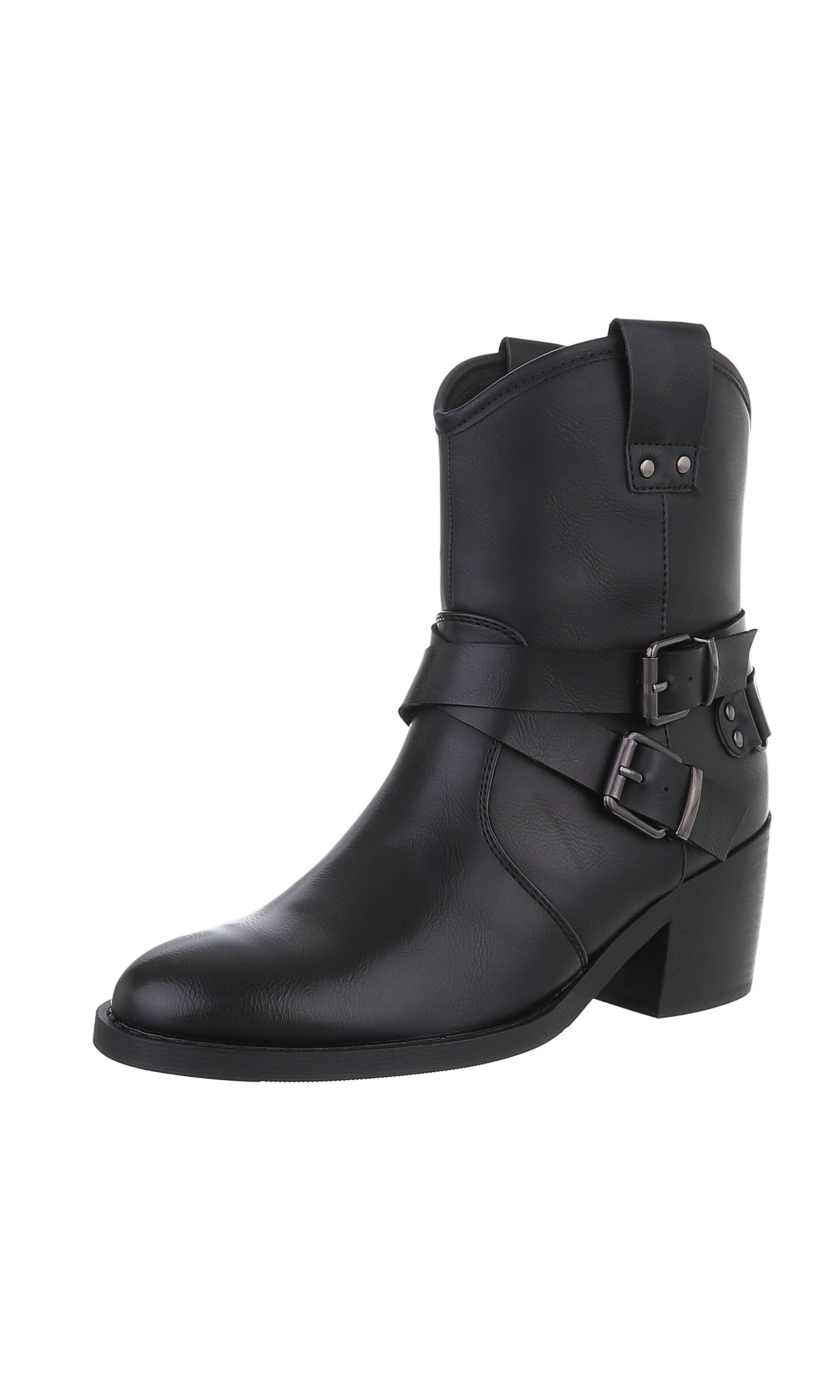 Ital-Design Cowboystiefel in Schwarz: Vorderseite