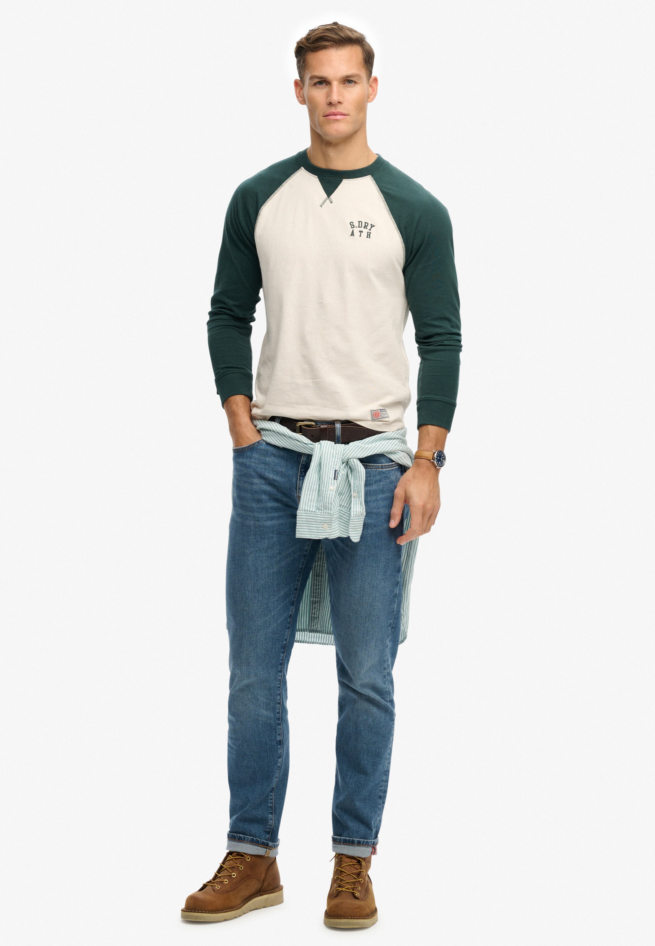 T-Shirt 'Vintage Athletic' Superdry & Co en vert