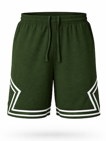PANTONECLO Board shorts 'Pantoneclo Men’s Gym Shorts with Side Gaset' in Green: front