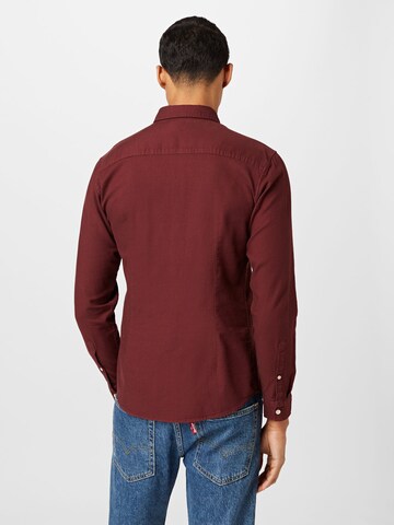 ESPRIT Slim fit Button Up Shirt in Red