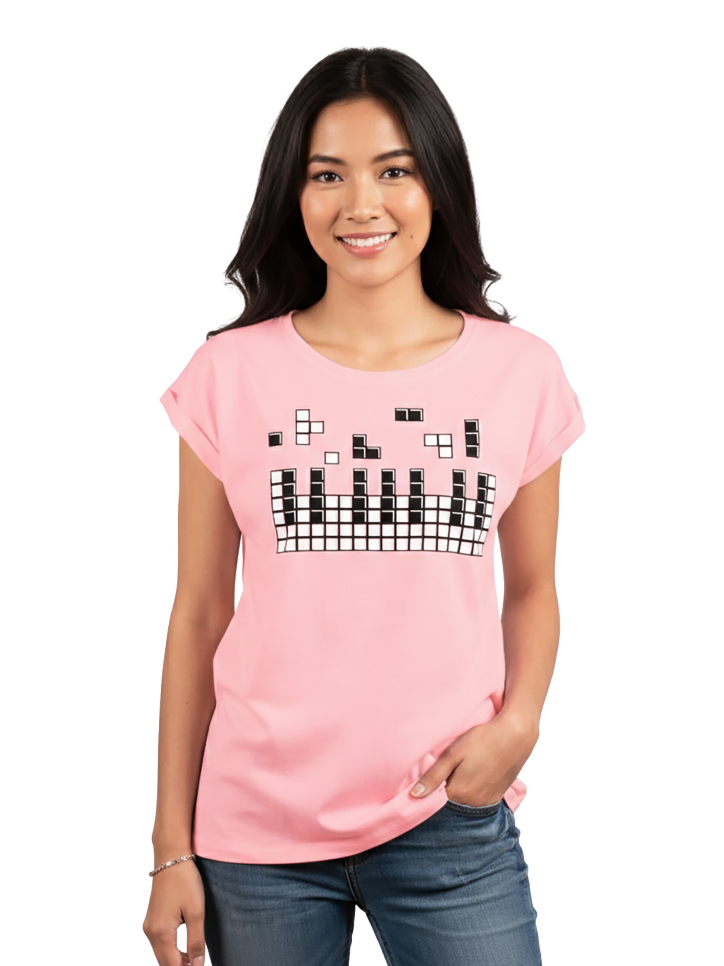 MAKAYA Shirt 'Piano' in Pink: front