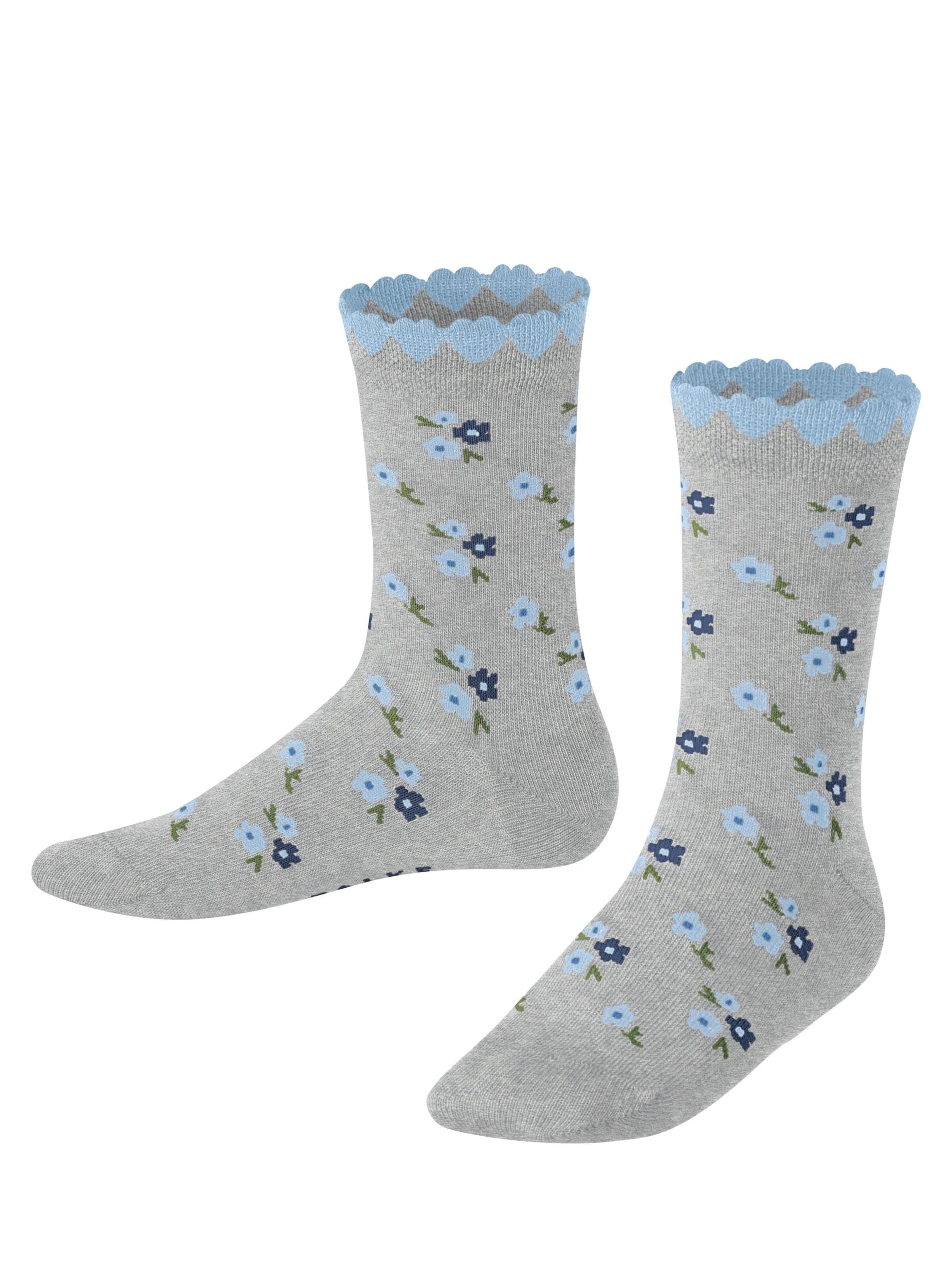 FALKE Socks 'Ditsy Flowers' in Grey: front