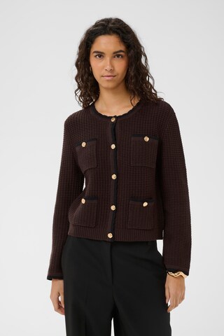 Cardigan 'SLNobilo' SOAKED IN LUXURY en marron : devant