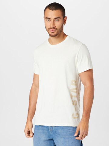 G-Star RAW T-shirt 'Stencil' i vit: framsida