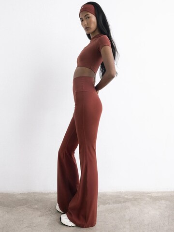 MyLibi Flared Leggings 'Leggings campana rojos – Flare Wine' in Rood