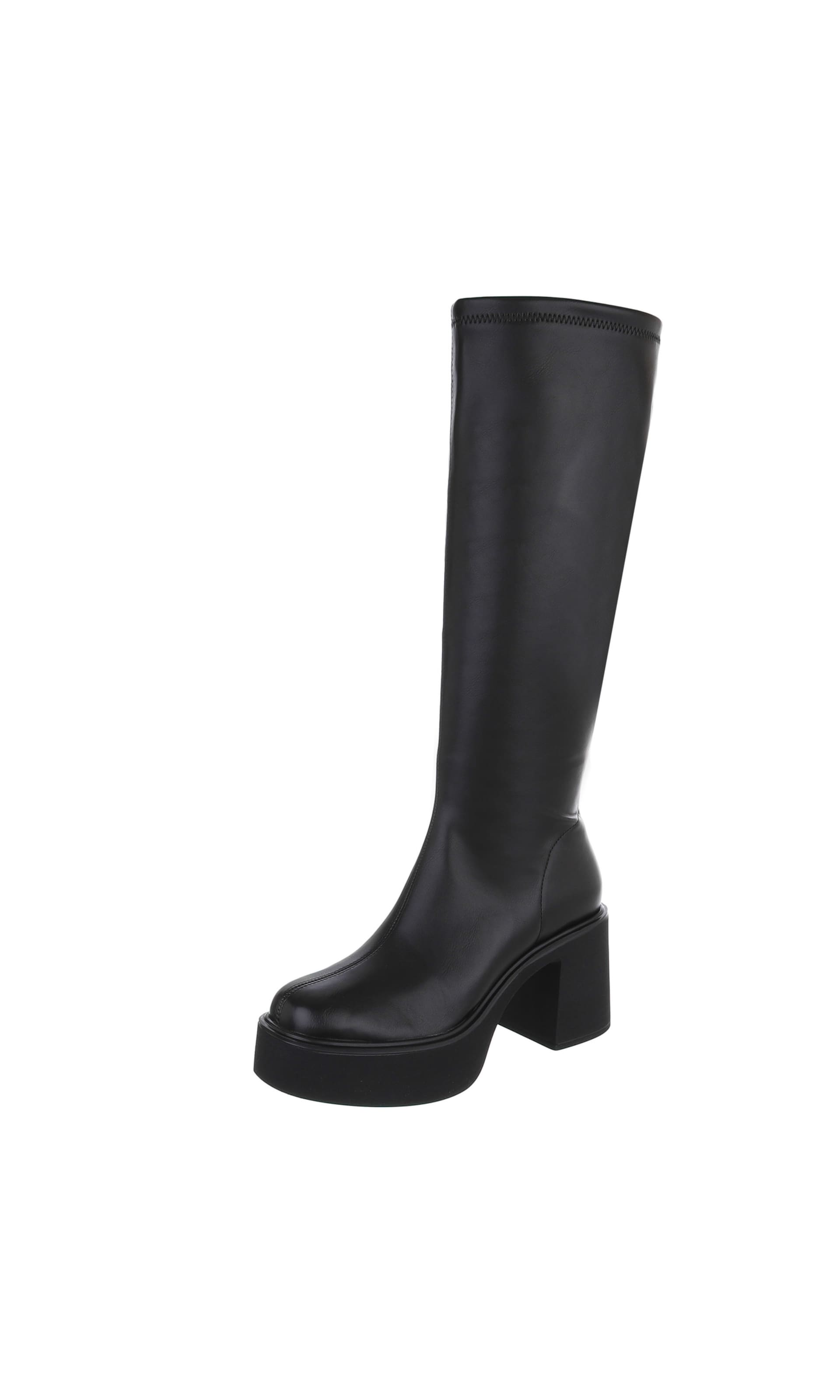 Ital-Design Stiefel in Schwarz: Vorderseite