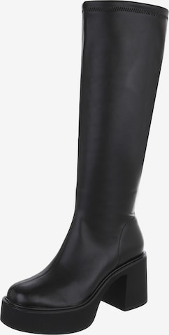 Ital-Design Stiefel in Schwarz: Vorderseite
