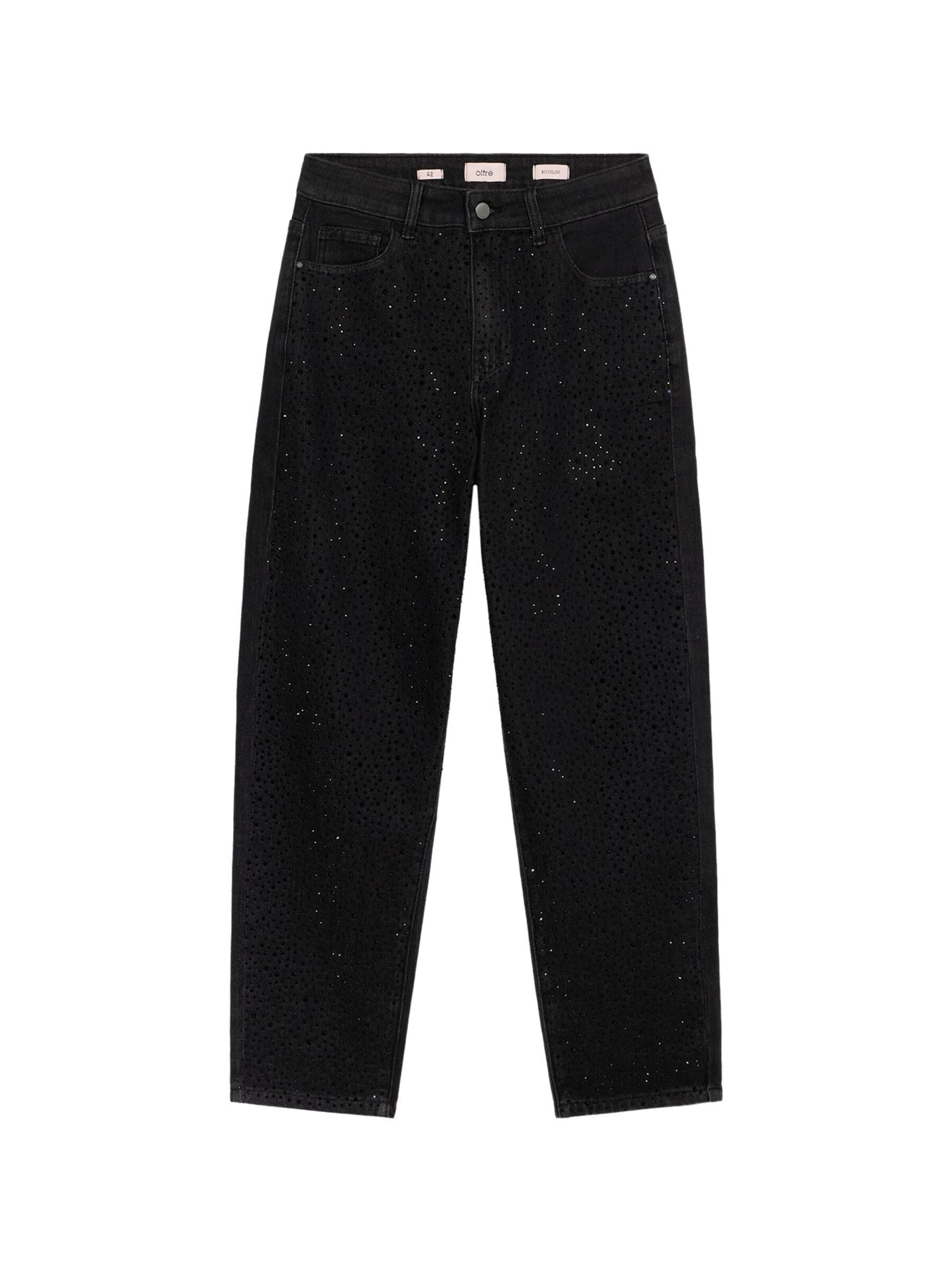 oltre - Ropa ancha Vaquero en negro: frente