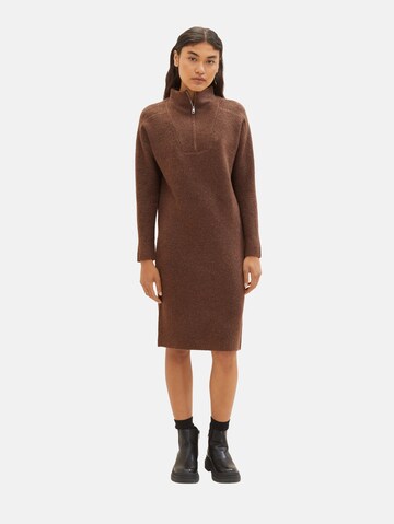 TOM TAILOR DENIM Knit dress in Brown