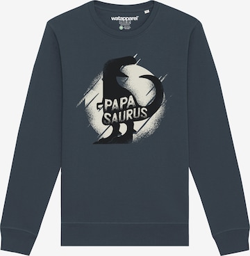 Watapparel Sweatshirt 'Papasaurus' in Grau: Vorderseite
