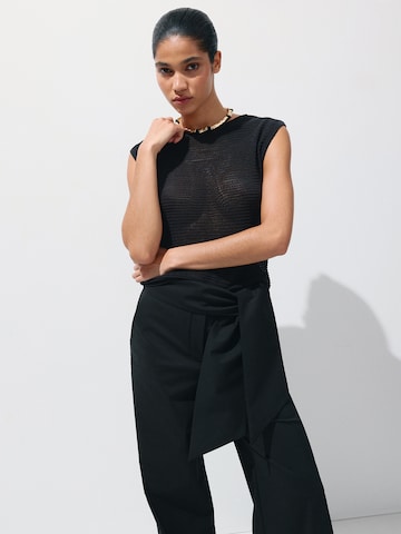 MANGO Wide leg Pants 'Nilly' in Black