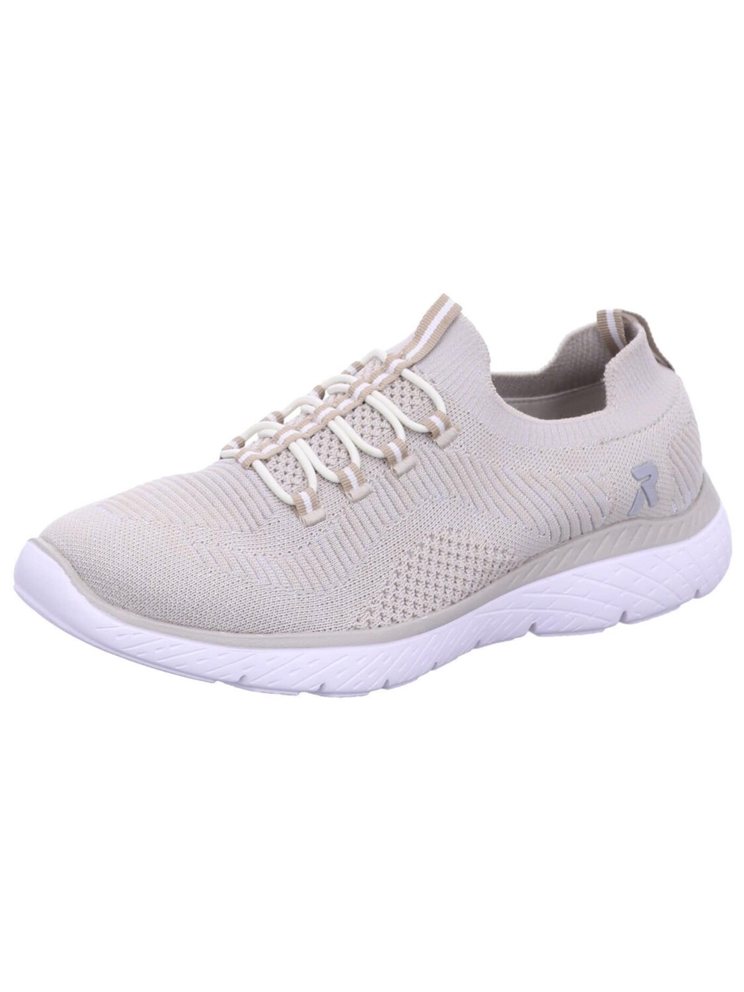 Rieker Låg sneaker 'Slipper Damen M5074 64 Textil in beige' i beige: framsida