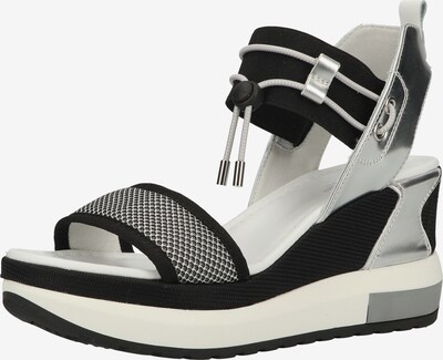 Nero Giardini Sandale in schwarz / silber / weiß, Produktansicht