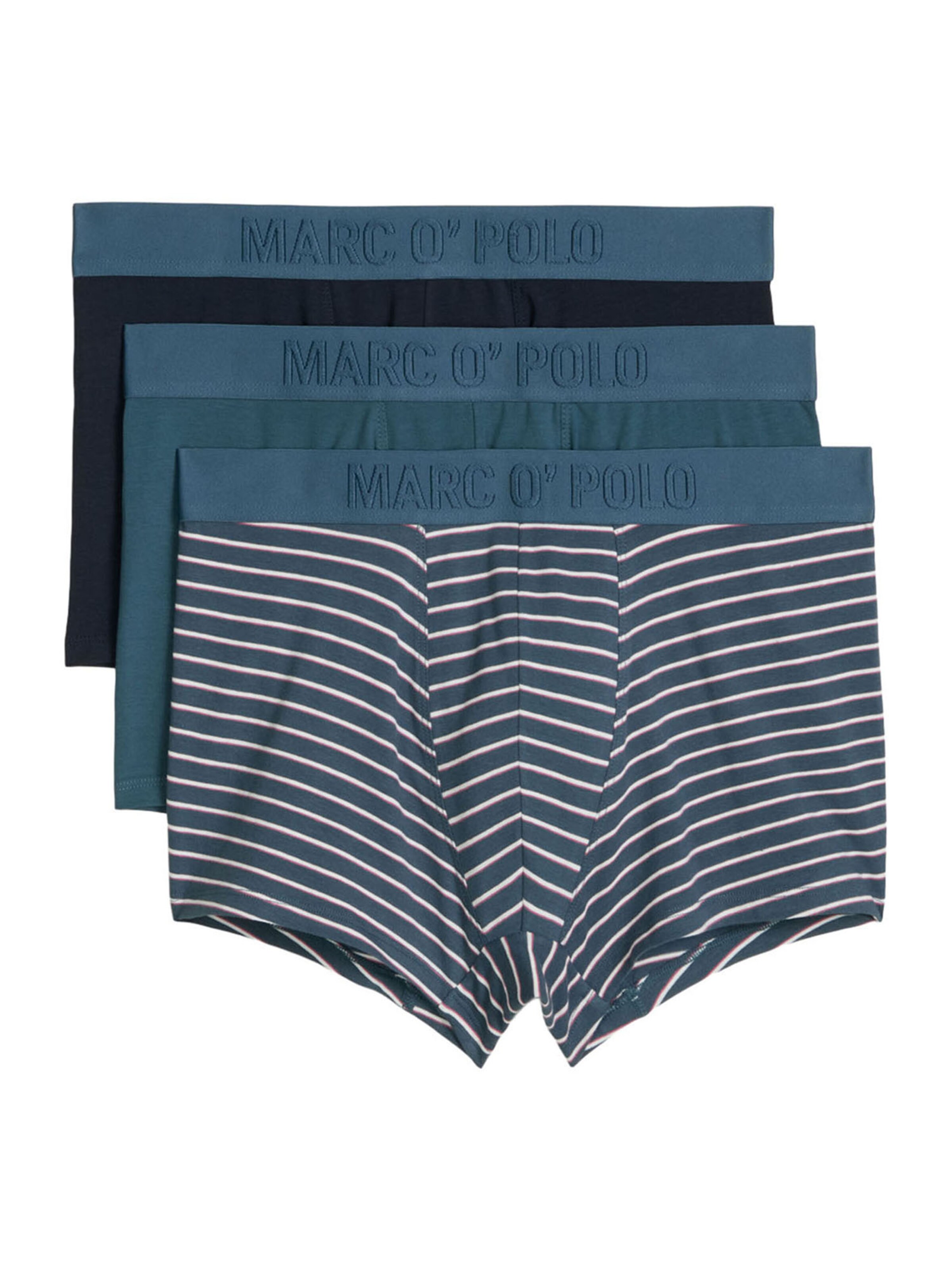 Marc O'Polo Boxers ' Essentials ' en bleu / bleu nuit / blanc, Vue avec produit