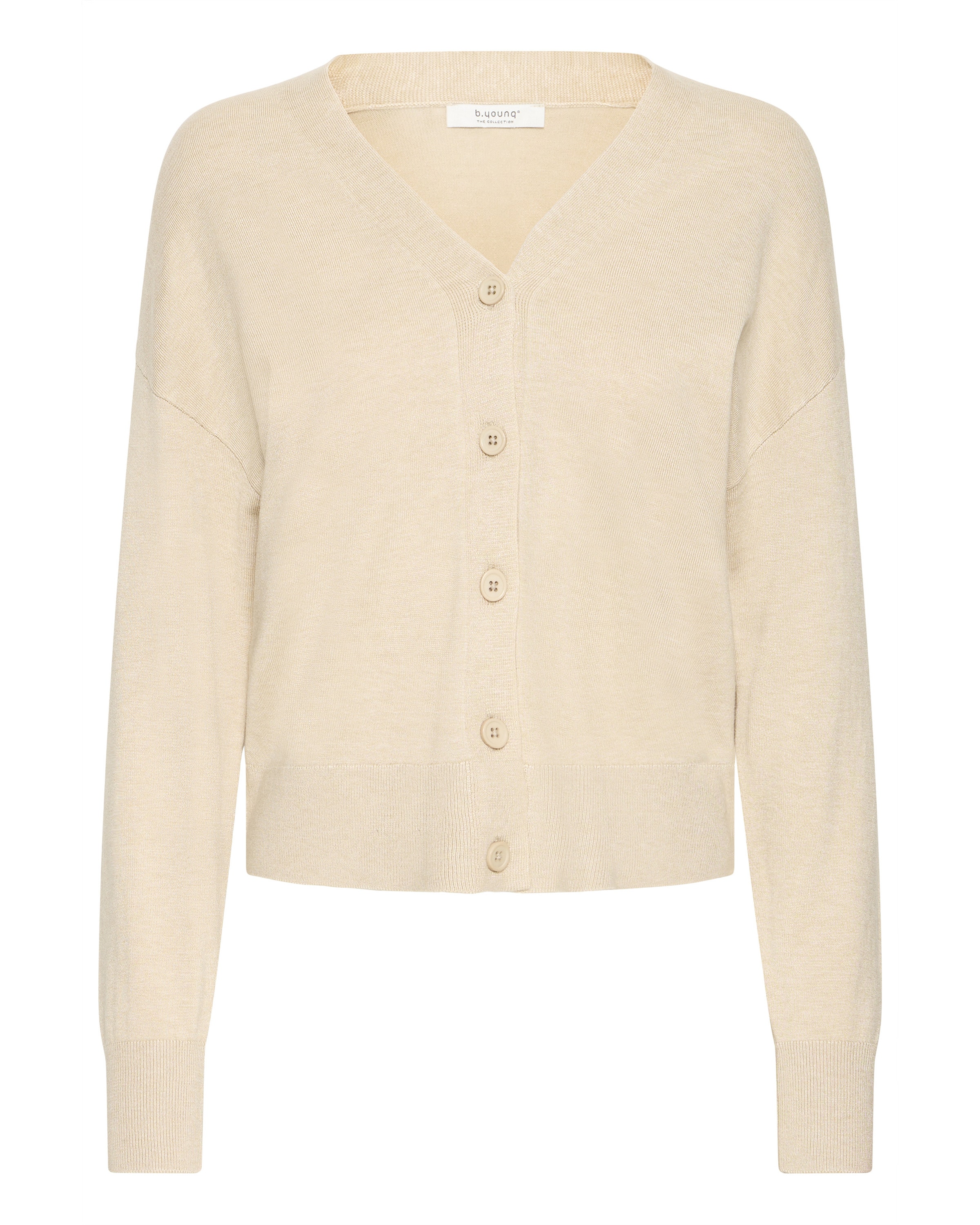b.young Gebreid vest in Beige: voorkant