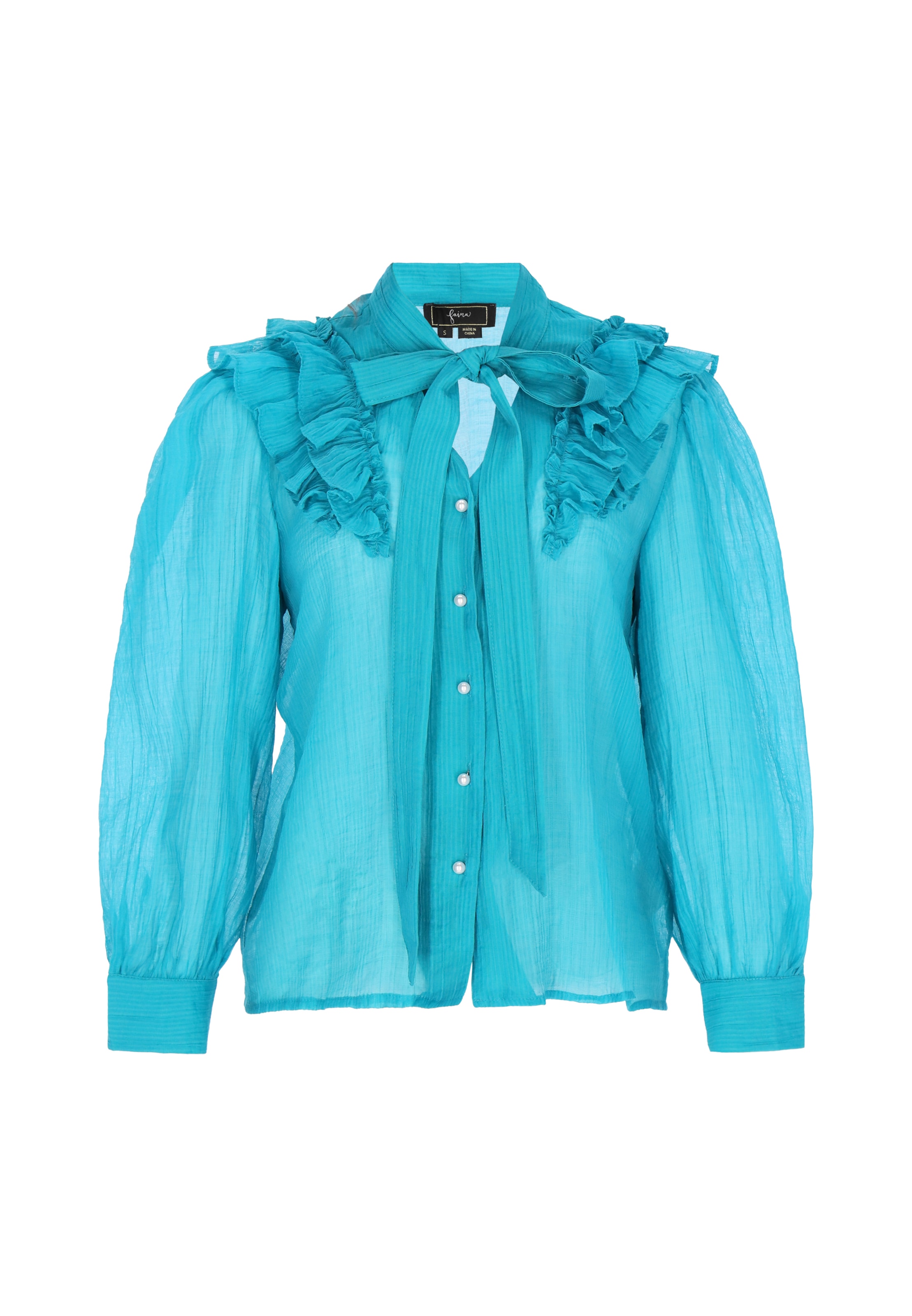 faina - Blusa en azul: frente