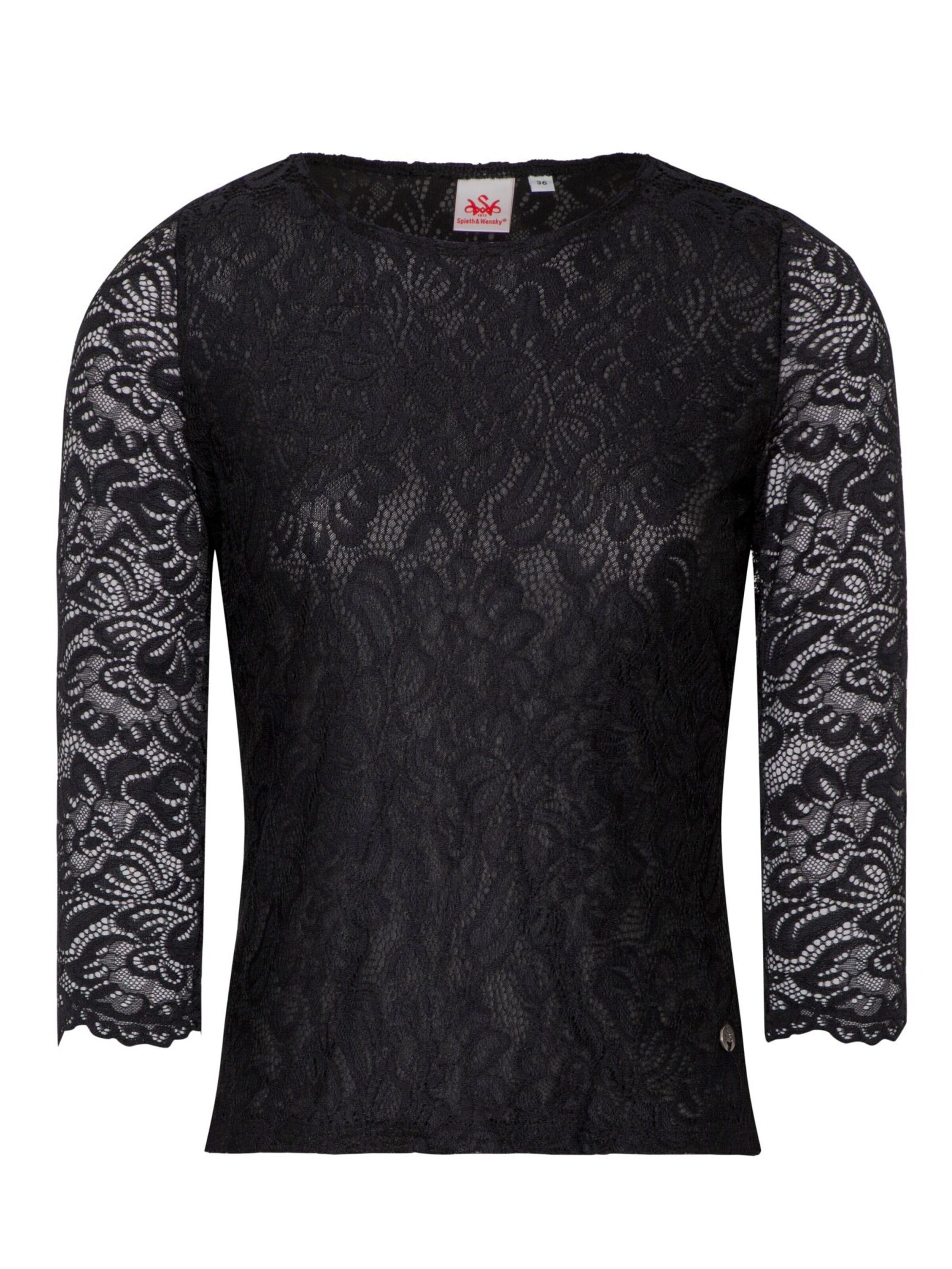 Blouse folklorique 'Alheim' SPIETH & WENSKY en noir : devant