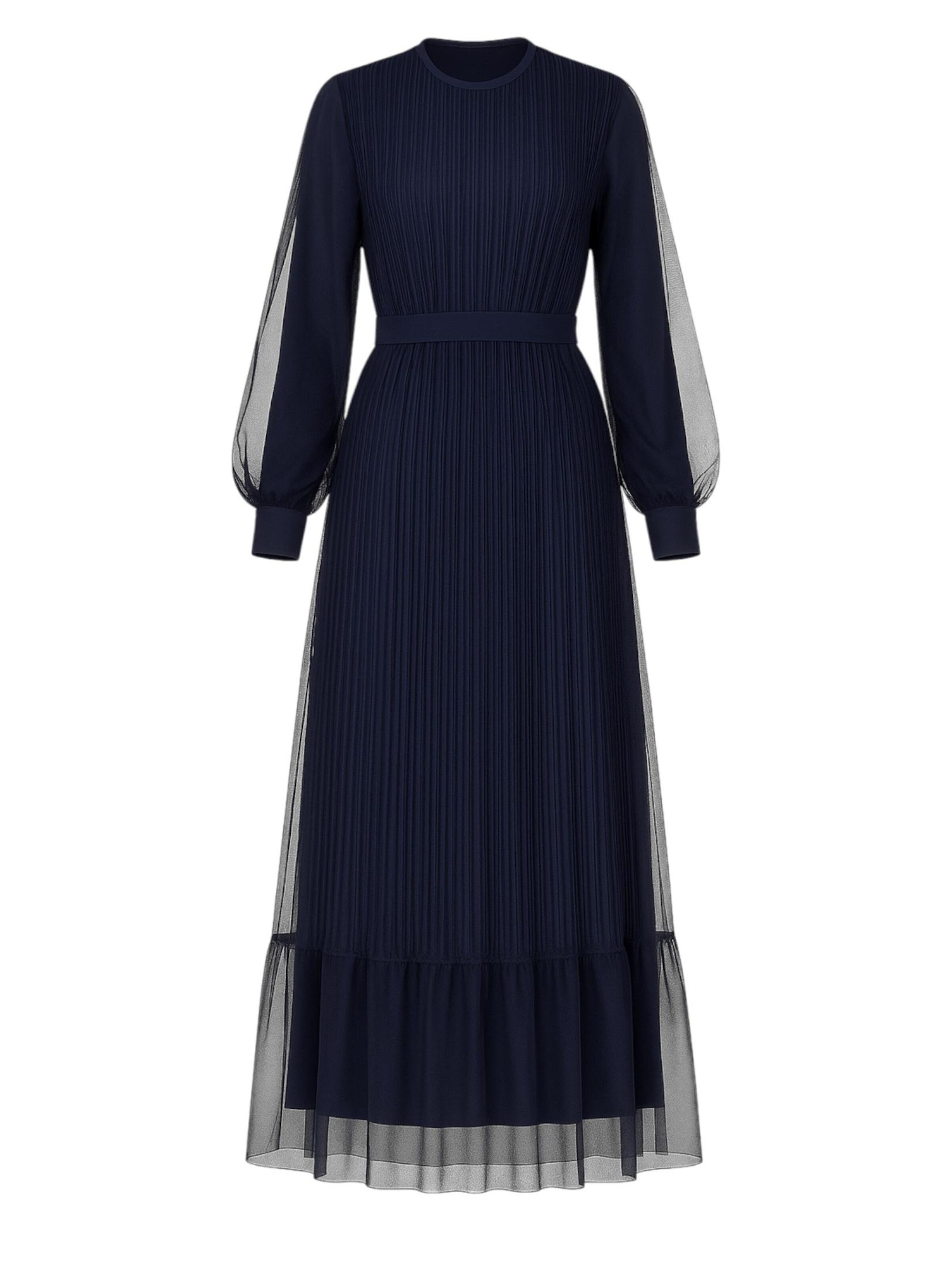 fashionshowcase - Vestido de noche 'BEGÜM' en azul: frente